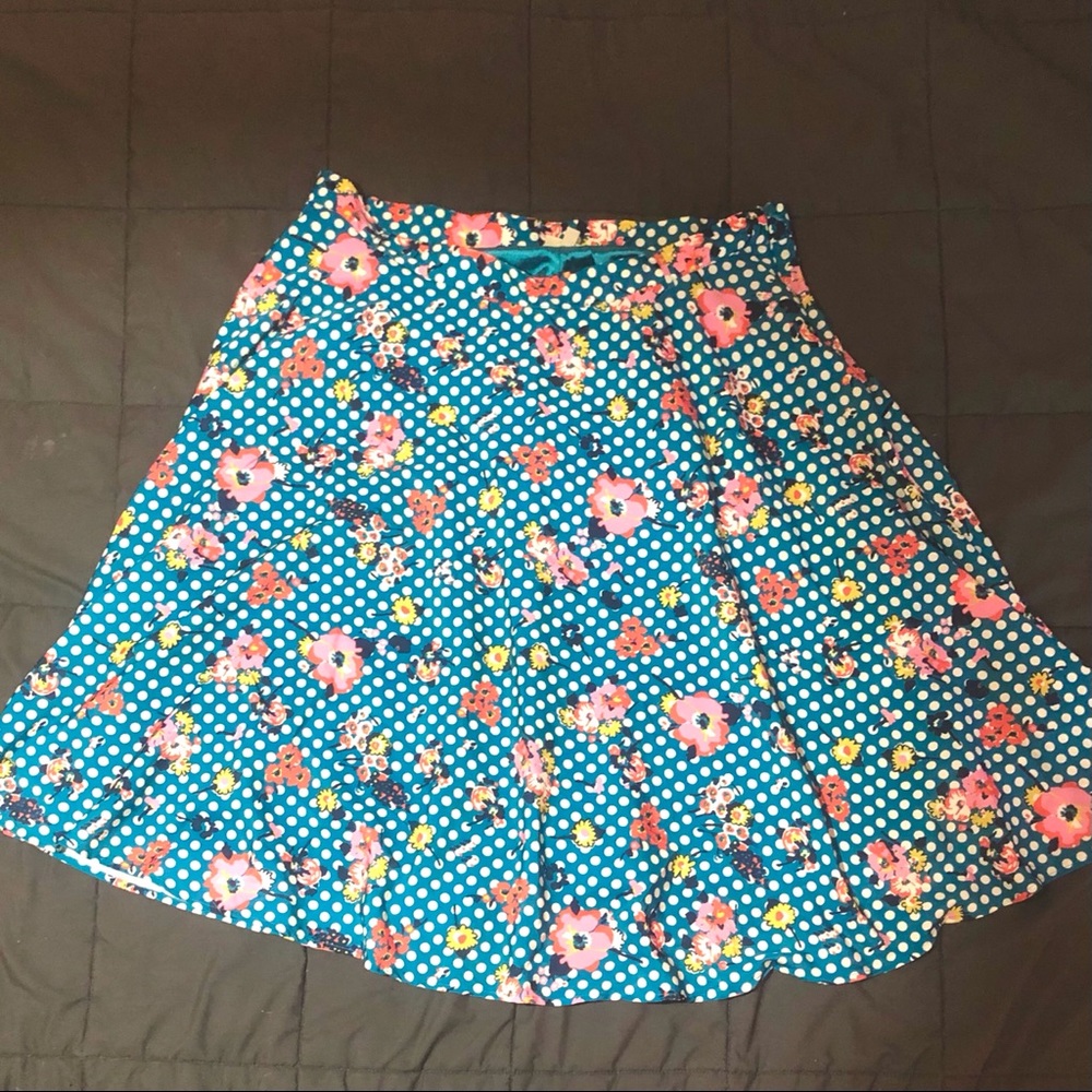 Blue patterned Modcloth skirt
